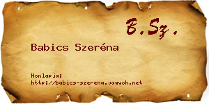 Babics Szeréna névjegykártya